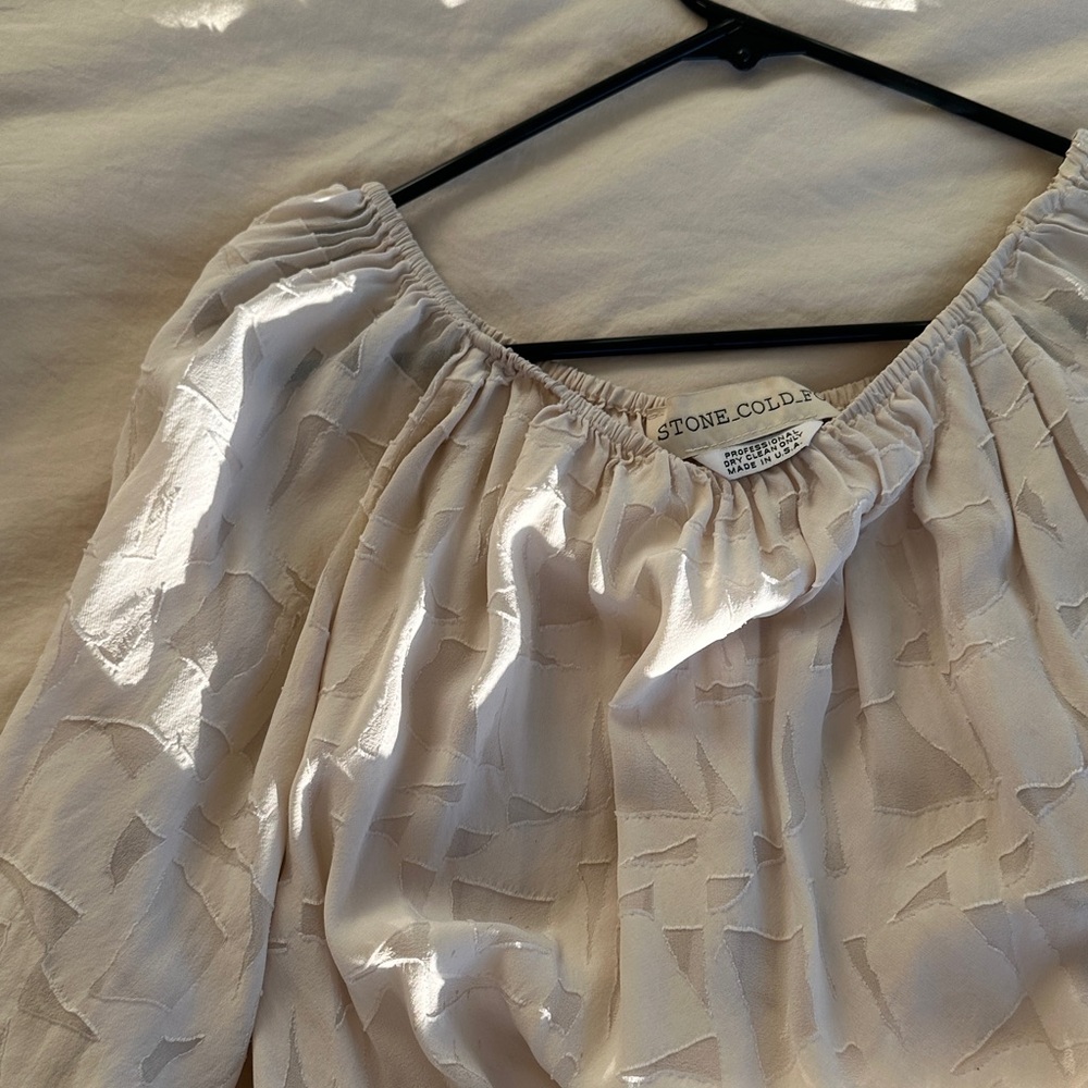 Stone Cold Fox Cream Textured Blouse